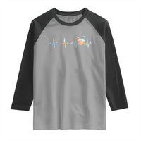 Drums Heartbeat Raglan Shirt Drummer Percussionist Silhouette - Wonder Print Shop