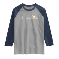 Drums Heartbeat Raglan Shirt Drummer Percussionist Silhouette - Wonder Print Shop
