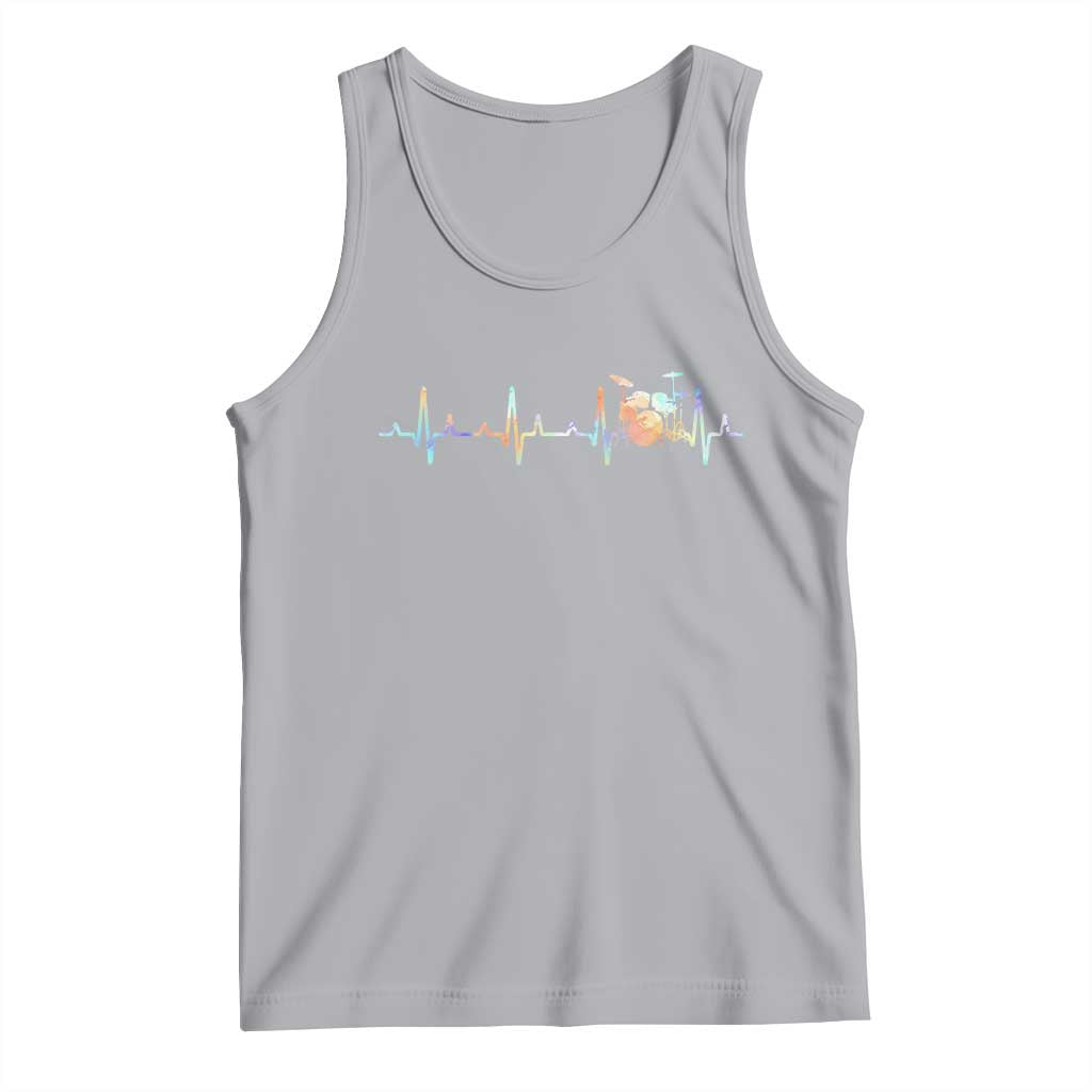 Drums Heartbeat Tank Top Drummer Percussionist Silhouette - Wonder Print Shop