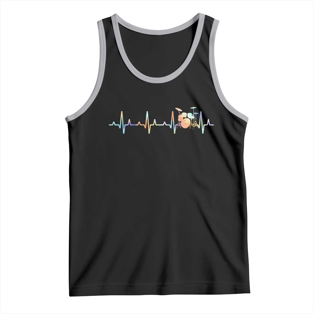 Drums Heartbeat Tank Top Drummer Percussionist Silhouette - Wonder Print Shop