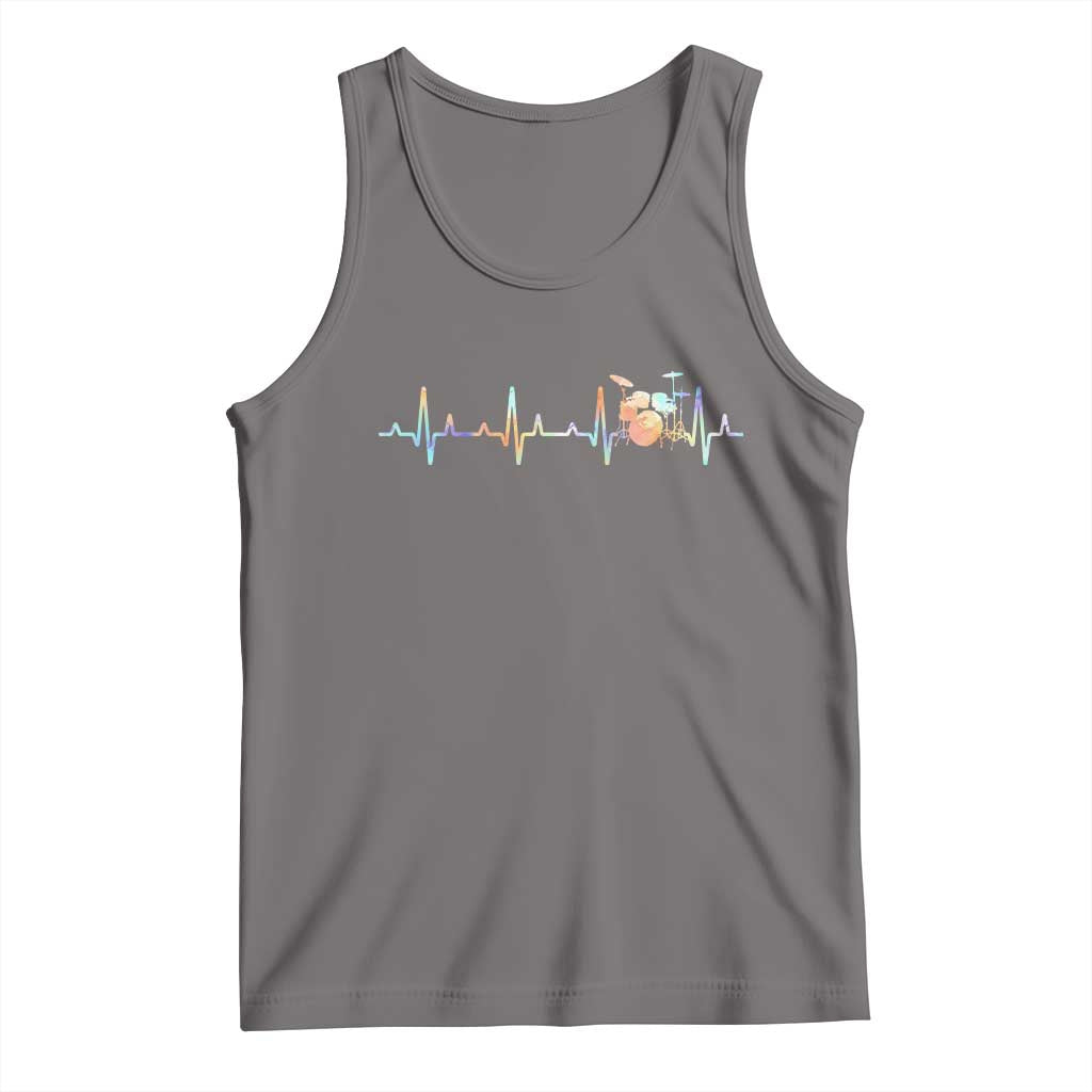Drums Heartbeat Tank Top Drummer Percussionist Silhouette - Wonder Print Shop