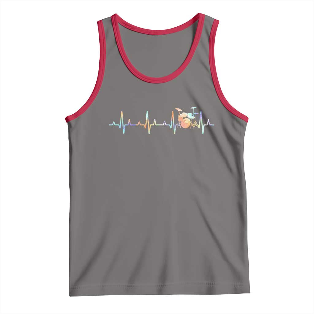 Drums Heartbeat Tank Top Drummer Percussionist Silhouette - Wonder Print Shop