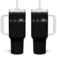 Drums Heartbeat Tumbler With Handle Drummer Percussionist Silhouette - Wonder Print Shop