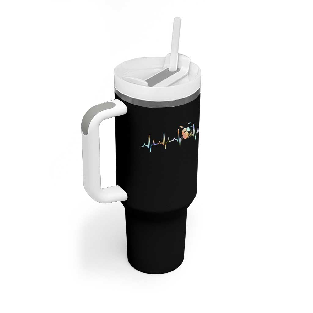 Drums Heartbeat Tumbler With Handle Drummer Percussionist Silhouette - Wonder Print Shop