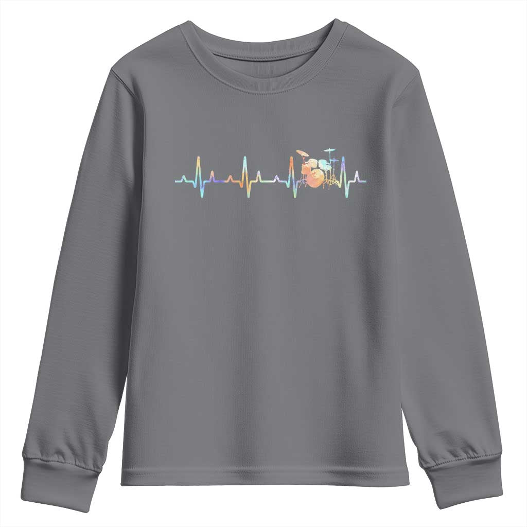 Drums Heartbeat Youth Sweatshirt Drummer Percussionist Silhouette - Wonder Print Shop