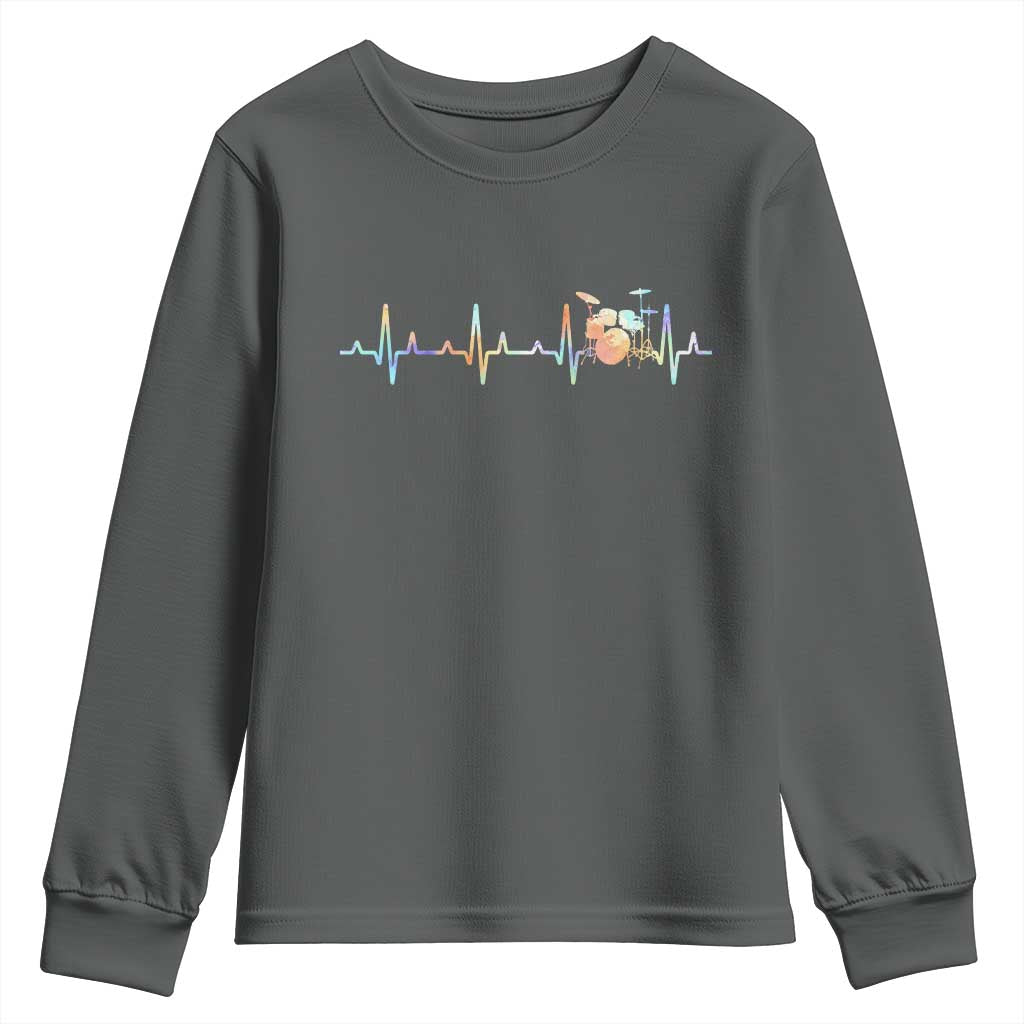 Drums Heartbeat Youth Sweatshirt Drummer Percussionist Silhouette - Wonder Print Shop