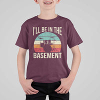 Funny Drummer T Shirt For Kid Drum Set Drumming Lovers I'll Be In The Basement - Wonder Print Shop