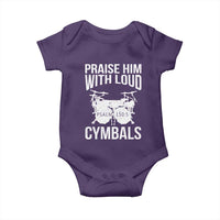 Christian Drummer Baby Onesie Praise Him With Loud Cymbals Drumming Psalm 150:3 - Wonder Print Shop