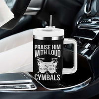 Christian Drummer Tumbler With Handle Praise Him With Loud Cymbals Drumming Psalm 150:3 - Wonder Print Shop