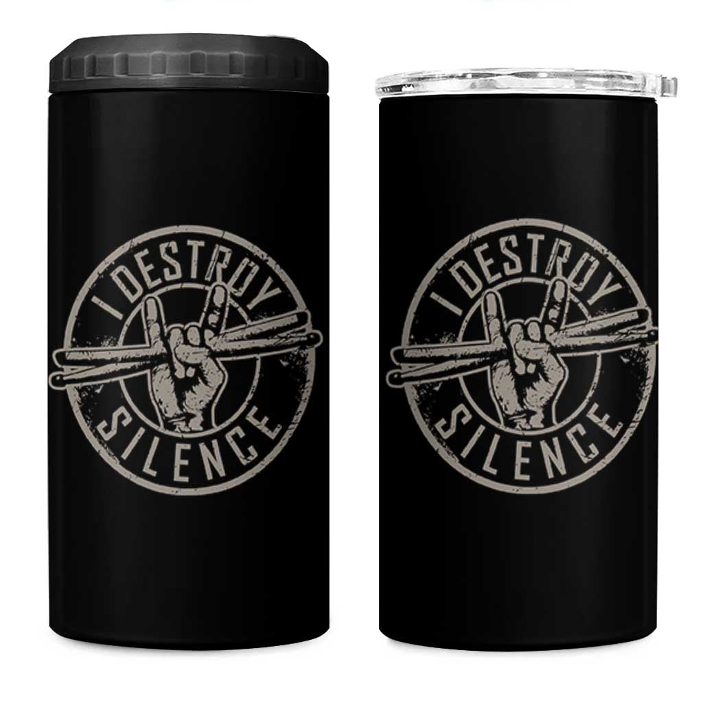 Funny Drummer 4 in 1 Can Cooler Tumbler Musician Gift Percussion Lover - Wonder Print Shop