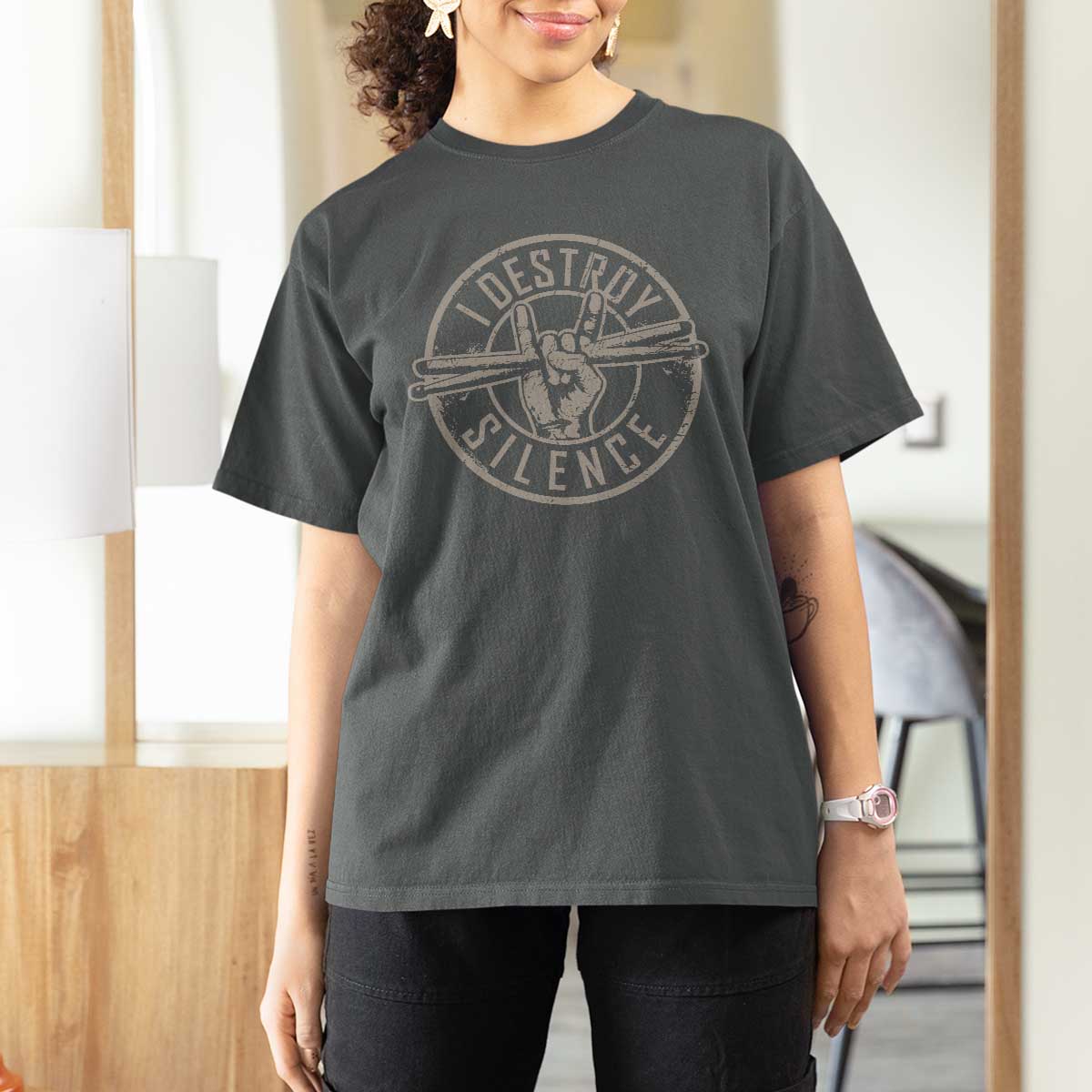 Funny Drummer T Shirt For Women Musician Gift Percussion Lover - Wonder Print Shop