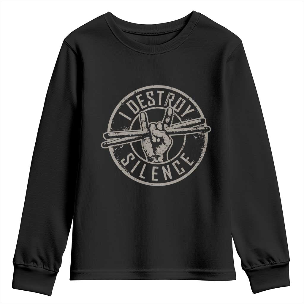 Funny Drummer Youth Sweatshirt Musician Gift Percussion Lover - Wonder Print Shop