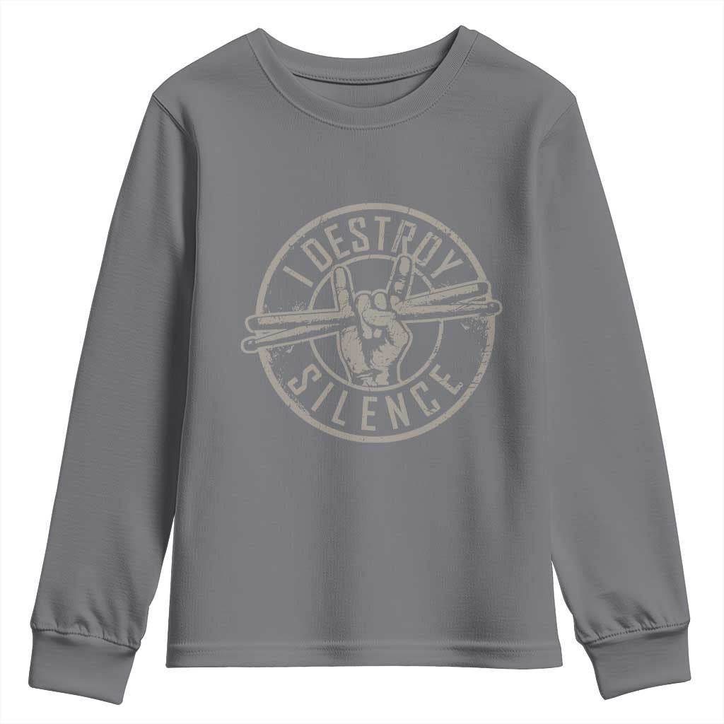 Funny Drummer Youth Sweatshirt Musician Gift Percussion Lover - Wonder Print Shop