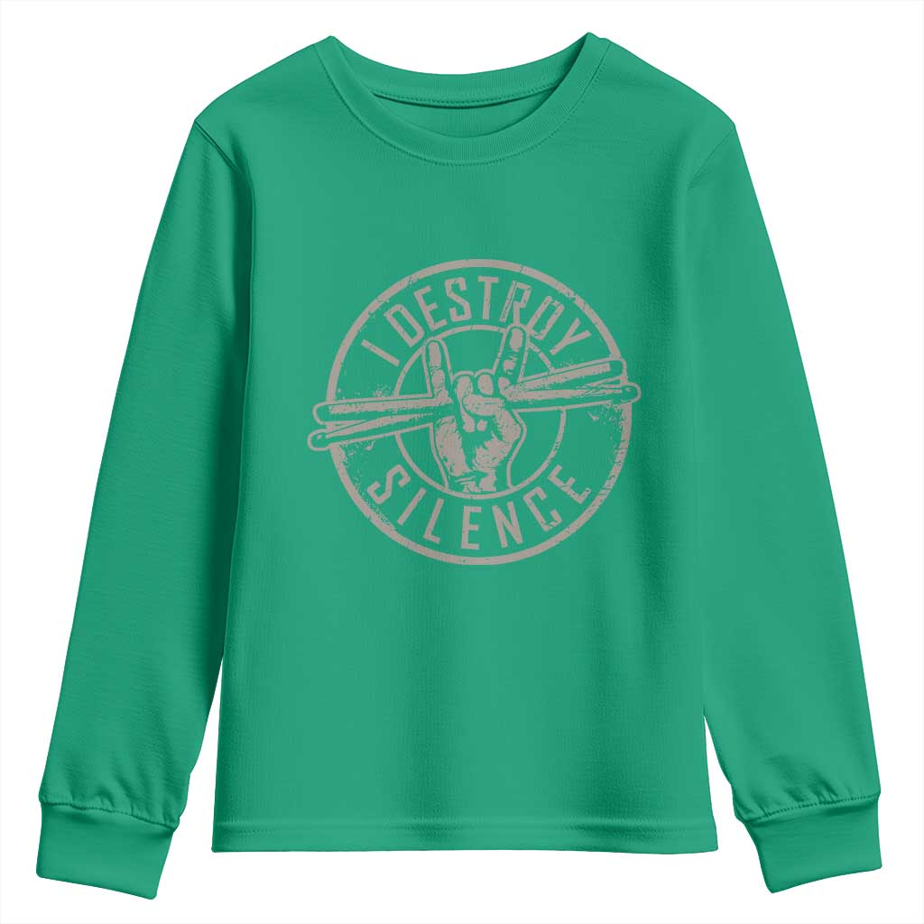 Funny Drummer Youth Sweatshirt Musician Gift Percussion Lover - Wonder Print Shop