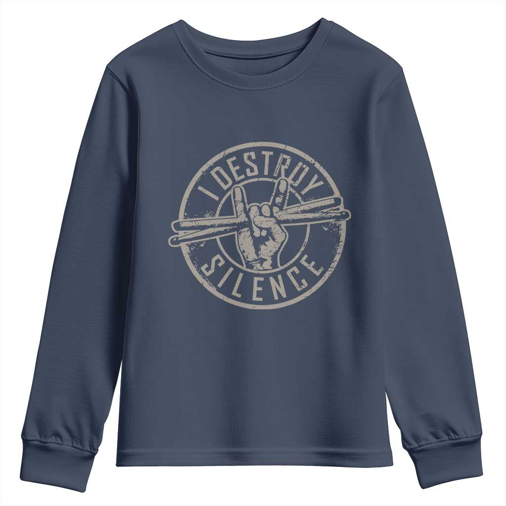 Funny Drummer Youth Sweatshirt Musician Gift Percussion Lover - Wonder Print Shop