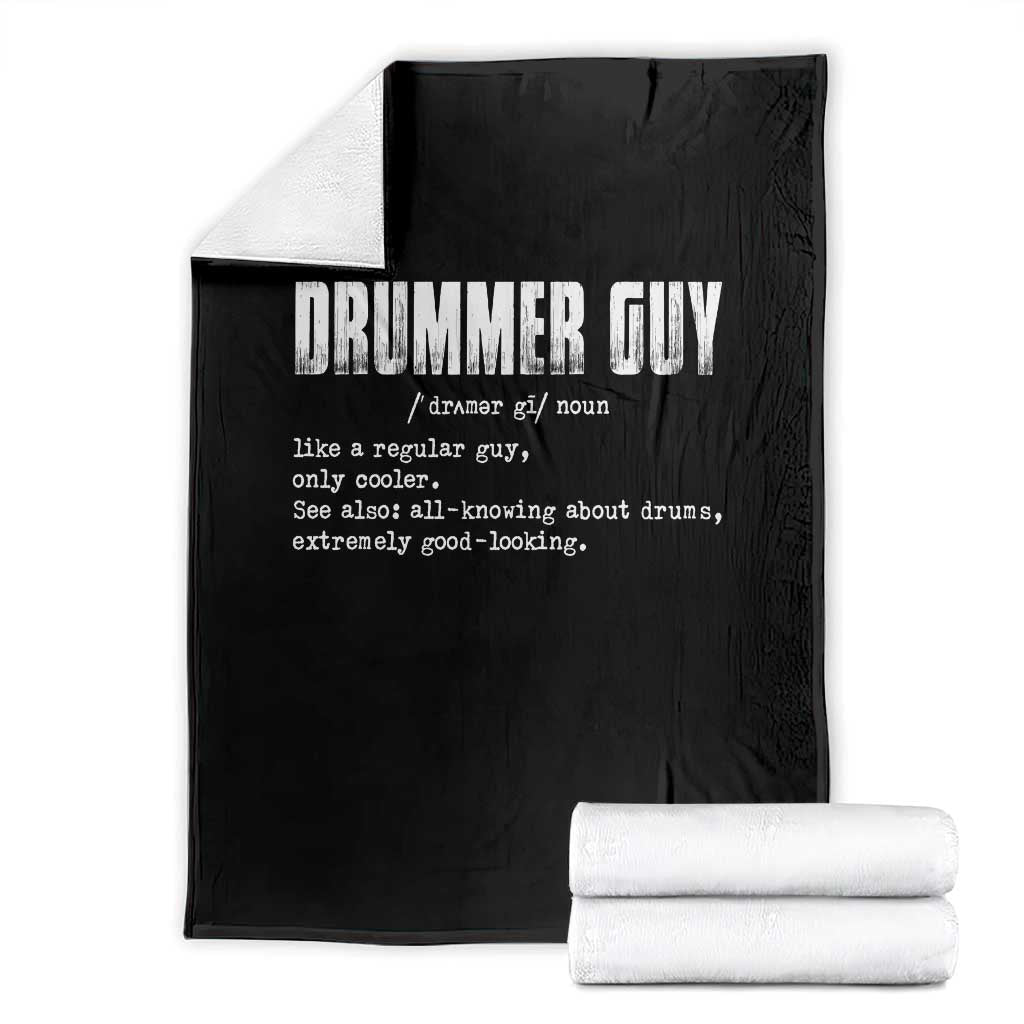 Funny Drummer Guy Throw Blanket Definition Vintage Drums Drumming - Wonder Print Shop