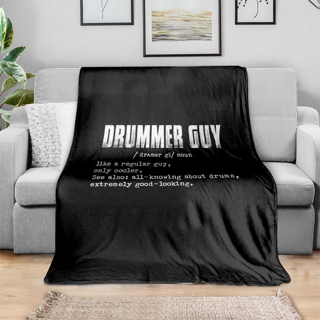 Funny Drummer Guy Throw Blanket Definition Vintage Drums Drumming - Wonder Print Shop