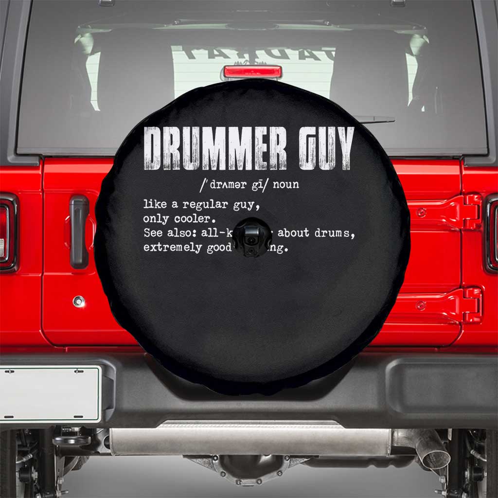 Funny Drummer Guy Spare Tire Cover Definition Vintage Drums Drumming - Wonder Print Shop