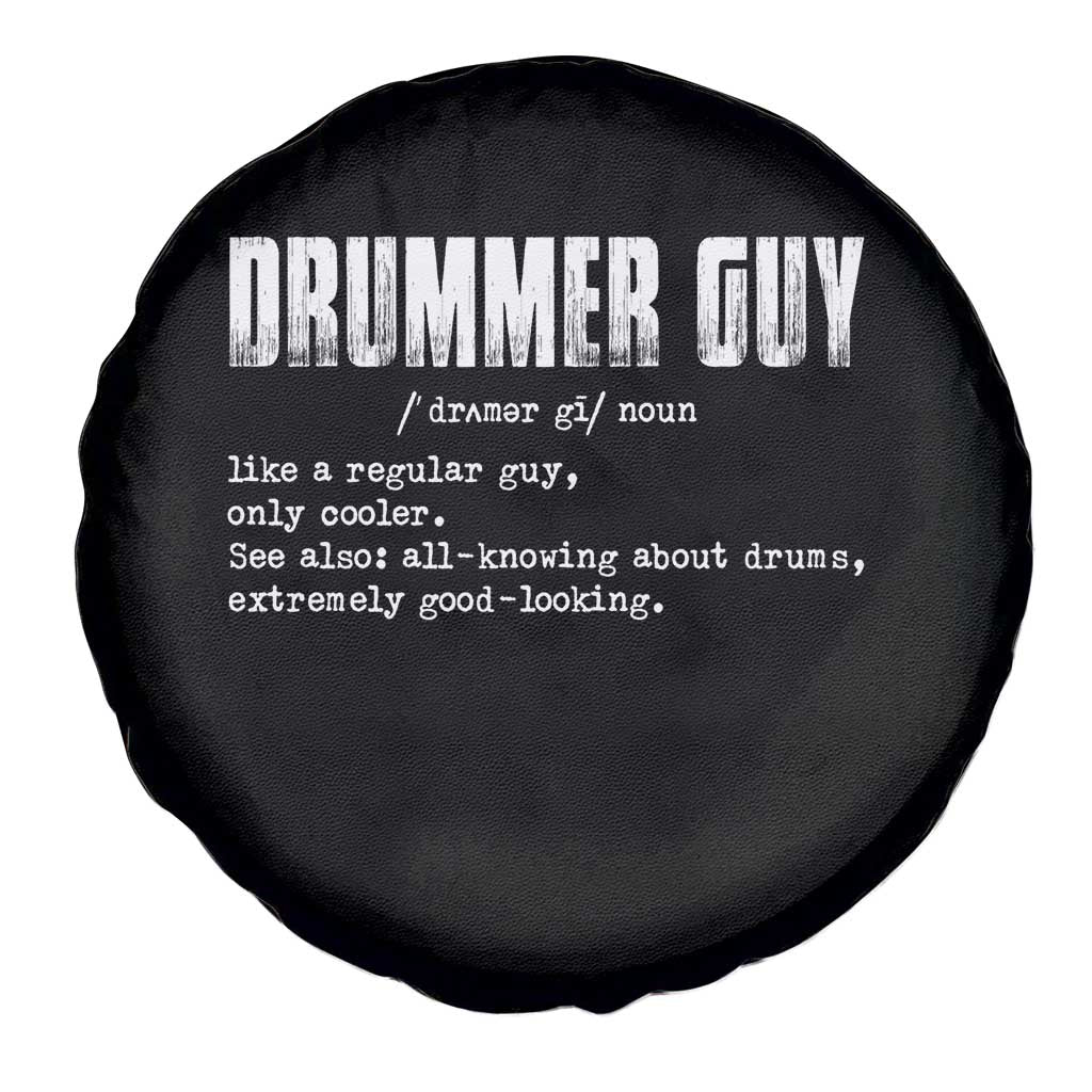 Funny Drummer Guy Spare Tire Cover Definition Vintage Drums Drumming - Wonder Print Shop