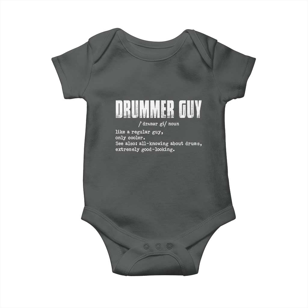 Funny Drummer Guy Baby Onesie Definition Vintage Drums Drumming - Wonder Print Shop
