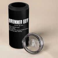 Funny Drummer Guy 4 in 1 Can Cooler Tumbler Definition Vintage Drums Drumming - Wonder Print Shop