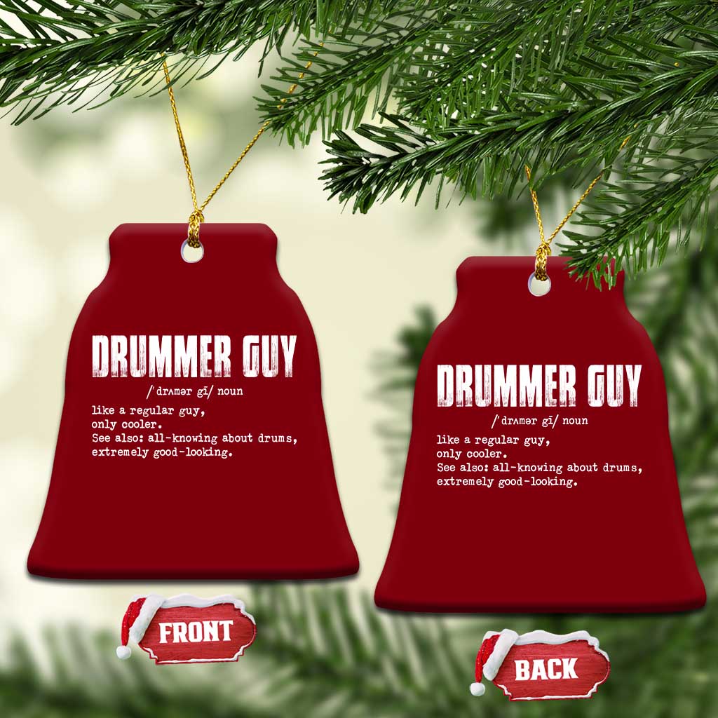 Funny Drummer Guy Ceramic Ornament Definition Vintage Drums Drumming - Wonder Print Shop