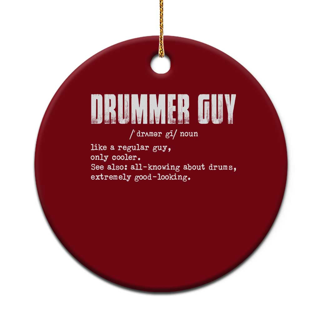 Funny Drummer Guy Ceramic Ornament Definition Vintage Drums Drumming - Wonder Print Shop