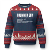 Funny Drummer Guy Ugly Christmas Sweater Definition Vintage Drums Drumming - Wonder Print Shop