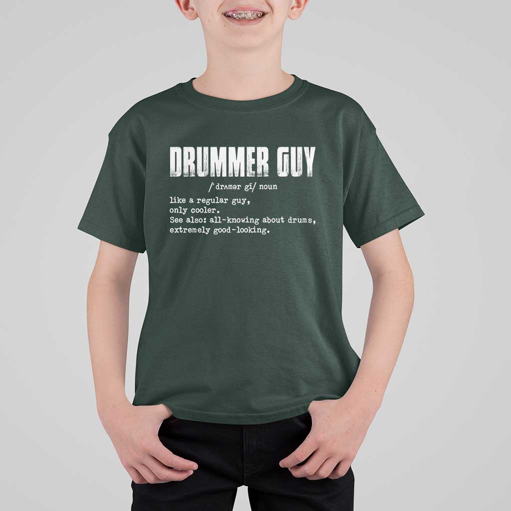Funny Drummer Guy T Shirt For Kid Definition Vintage Drums Drumming - Wonder Print Shop