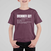 Funny Drummer Guy T Shirt For Kid Definition Vintage Drums Drumming - Wonder Print Shop