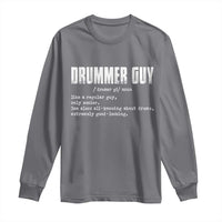 Funny Drummer Guy Long Sleeve Shirt Definition Vintage Drums Drumming - Wonder Print Shop