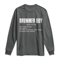 Funny Drummer Guy Long Sleeve Shirt Definition Vintage Drums Drumming - Wonder Print Shop