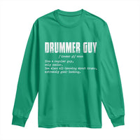 Funny Drummer Guy Long Sleeve Shirt Definition Vintage Drums Drumming - Wonder Print Shop