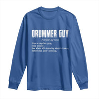 Funny Drummer Guy Long Sleeve Shirt Definition Vintage Drums Drumming - Wonder Print Shop