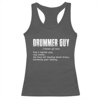 Funny Drummer Guy Racerback Tank Top Definition Vintage Drums Drumming - Wonder Print Shop