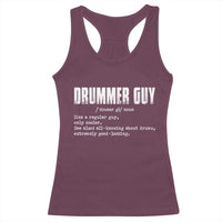 Funny Drummer Guy Racerback Tank Top Definition Vintage Drums Drumming - Wonder Print Shop
