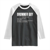 Funny Drummer Guy Raglan Shirt Definition Vintage Drums Drumming - Wonder Print Shop