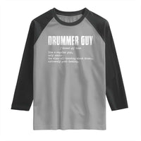 Funny Drummer Guy Raglan Shirt Definition Vintage Drums Drumming - Wonder Print Shop