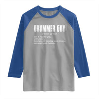 Funny Drummer Guy Raglan Shirt Definition Vintage Drums Drumming - Wonder Print Shop