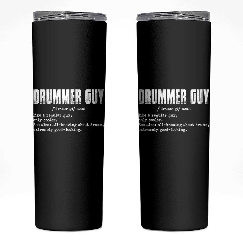 Funny Drummer Guy Skinny Tumbler Definition Vintage Drums Drumming - Wonder Print Shop