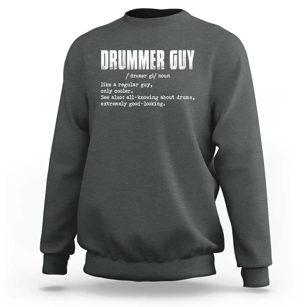 Funny Drummer Guy Sweatshirt Definition Vintage Drums Drumming - Wonder Print Shop