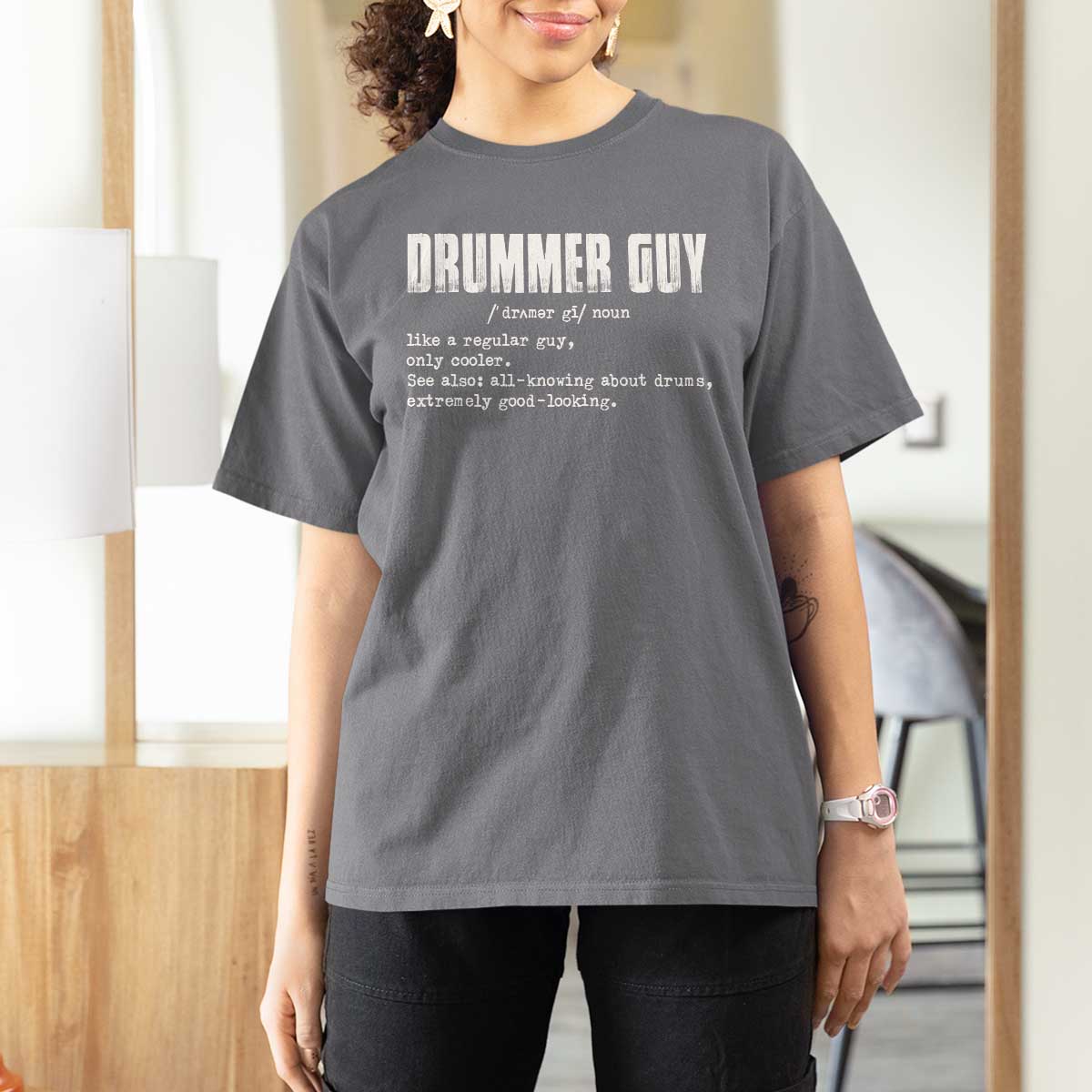 Funny Drummer Guy T Shirt For Women Definition Vintage Drums Drumming - Wonder Print Shop