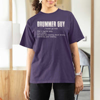 Funny Drummer Guy T Shirt For Women Definition Vintage Drums Drumming - Wonder Print Shop