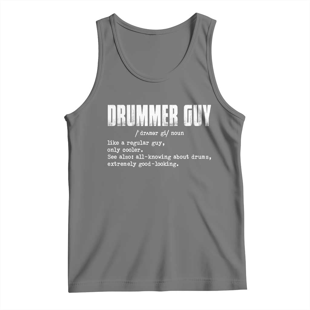 Funny Drummer Guy Tank Top Definition Vintage Drums Drumming - Wonder Print Shop