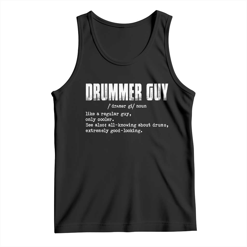 Funny Drummer Guy Tank Top Definition Vintage Drums Drumming - Wonder Print Shop