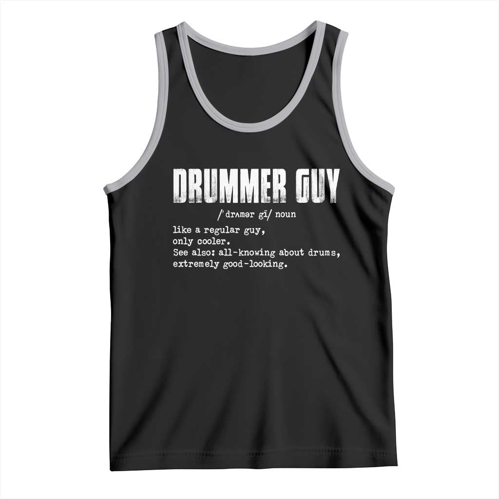 Funny Drummer Guy Tank Top Definition Vintage Drums Drumming - Wonder Print Shop