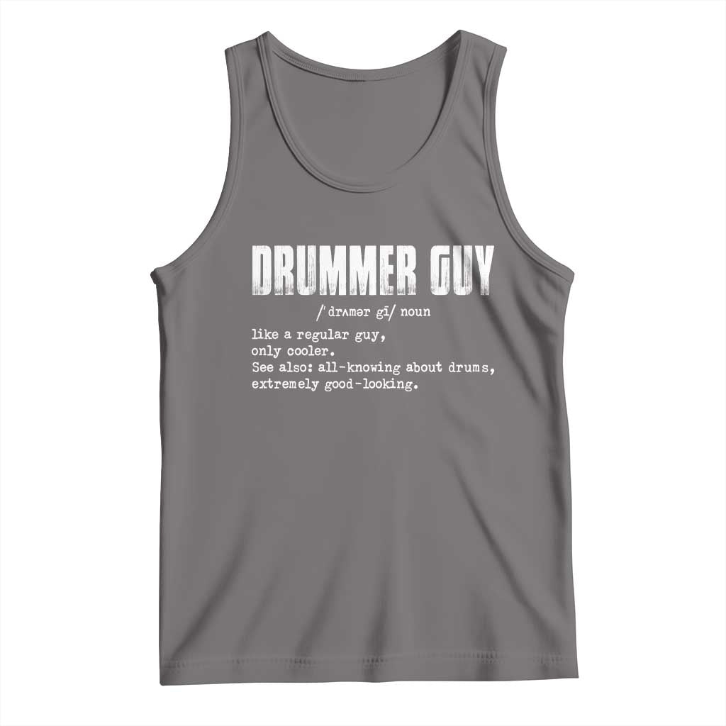 Funny Drummer Guy Tank Top Definition Vintage Drums Drumming - Wonder Print Shop