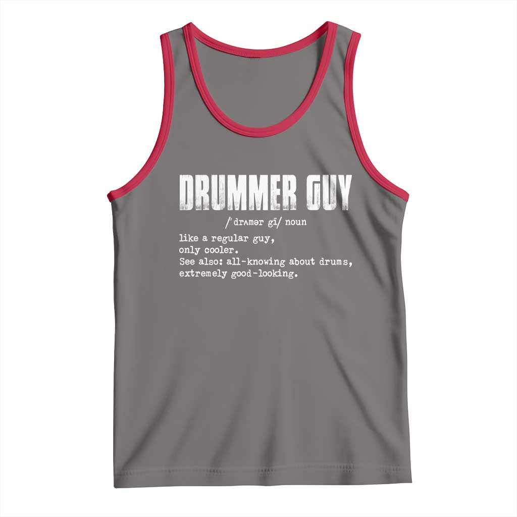 Funny Drummer Guy Tank Top Definition Vintage Drums Drumming - Wonder Print Shop