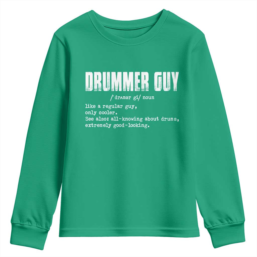 Funny Drummer Guy Youth Sweatshirt Definition Vintage Drums Drumming - Wonder Print Shop