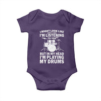 Funny Drummer Baby Onesie I Might Look Like Im Listening To You But - Wonder Print Shop